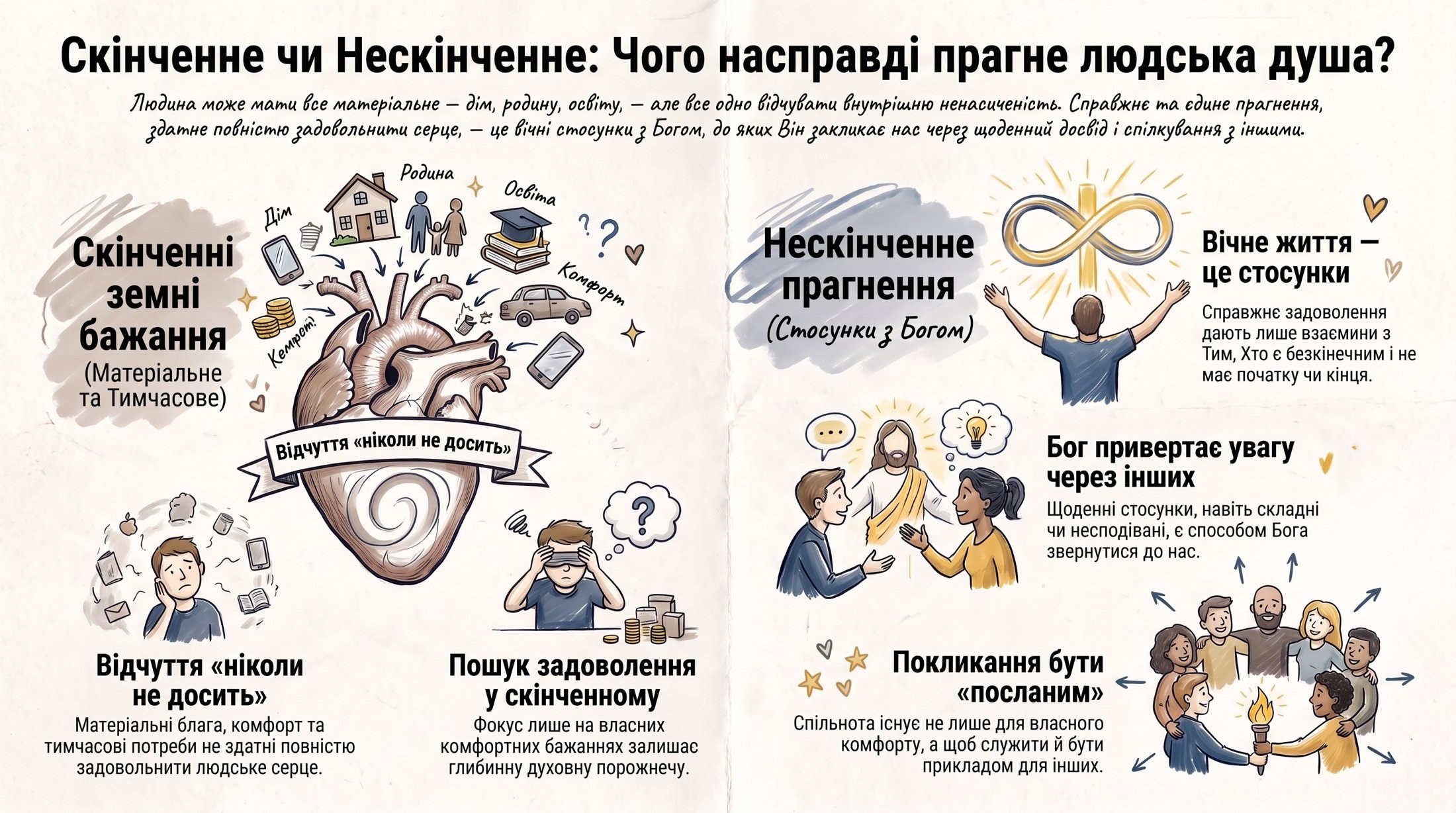 Інфографіка до проповіді «Бог посилає вас»